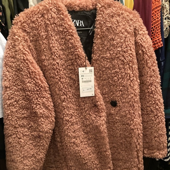 ZARA Teddy bear fleece coat - Picture 3 of 6